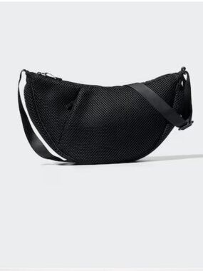 Uniqlo Round Shoulder Bag - Black Mesh